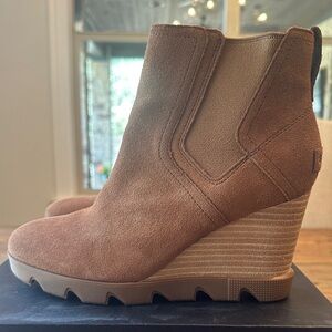 Sorel Joan Uptown Chelsea Suede Wedge Ankle Boots